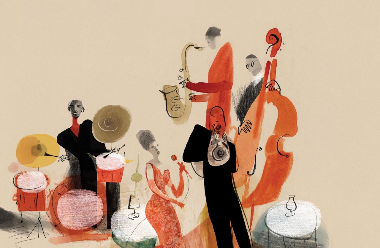 Artwork of jazz musicians