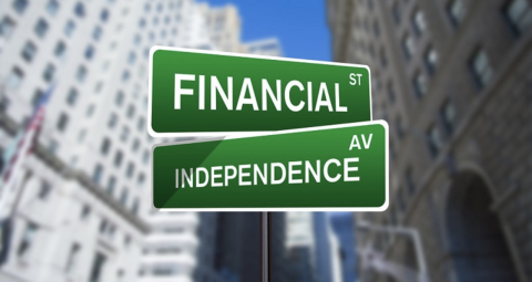 Street sign reading "Financial Independence"