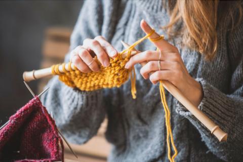 Picture of woman knitting