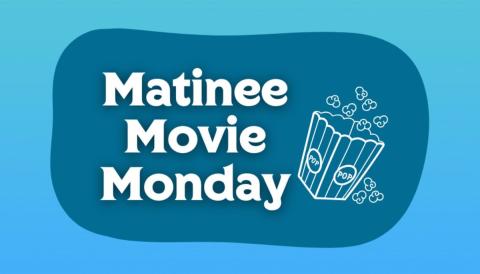 Blue Background with a White Popcorn Bucket