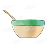 mixing bowl with spoon