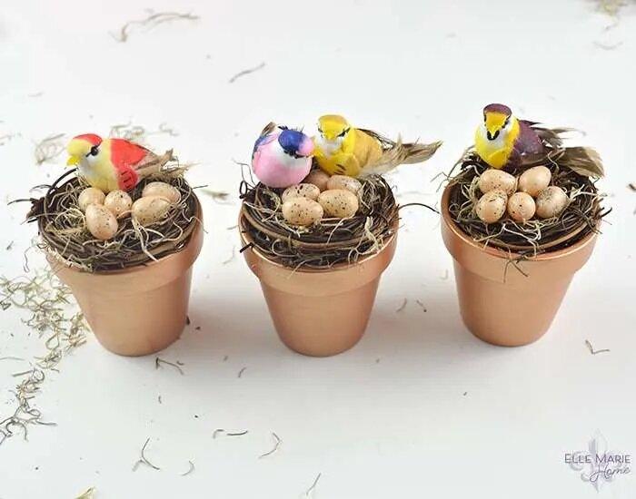 Mini gold nest with birds