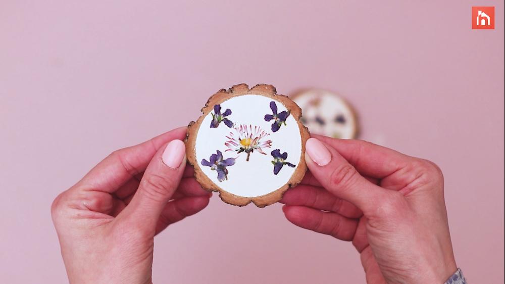 Wooden floral coasters