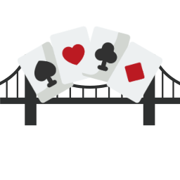 Cards overtop of black bridge