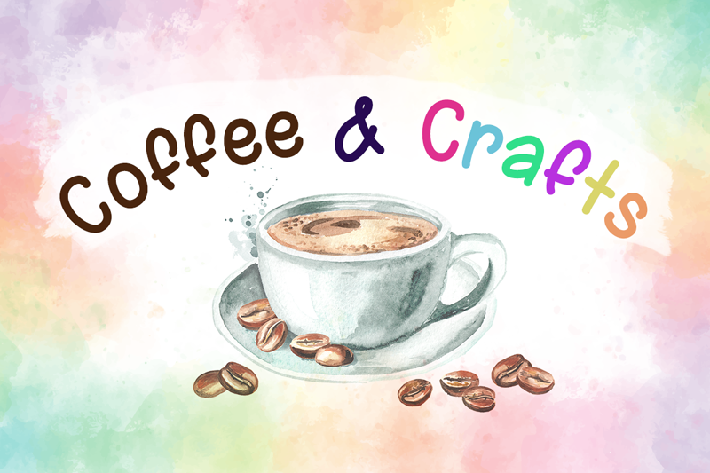 Watercolor drawing of a cup of coffee with a pastel background