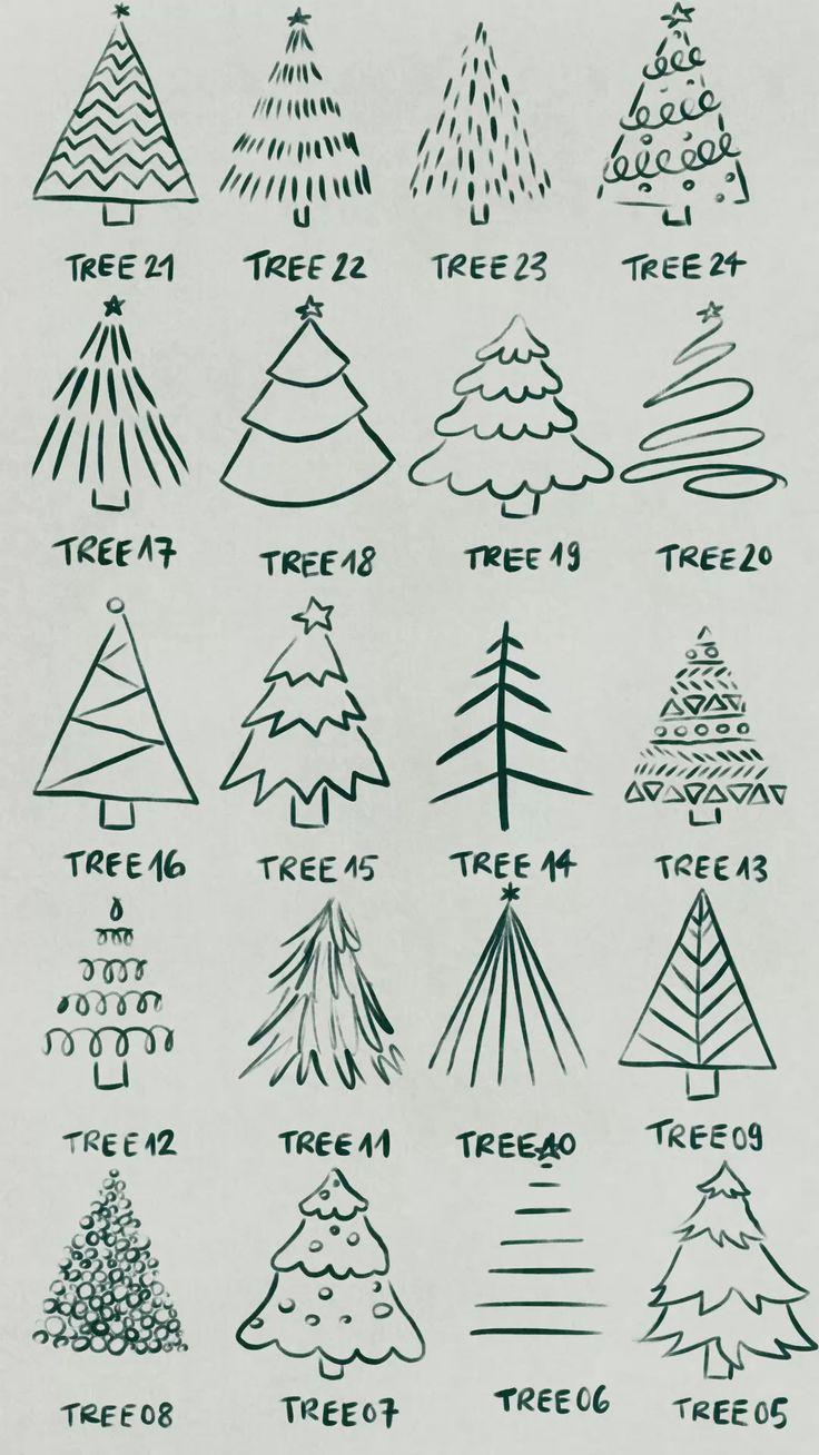 pine trees sketch photo