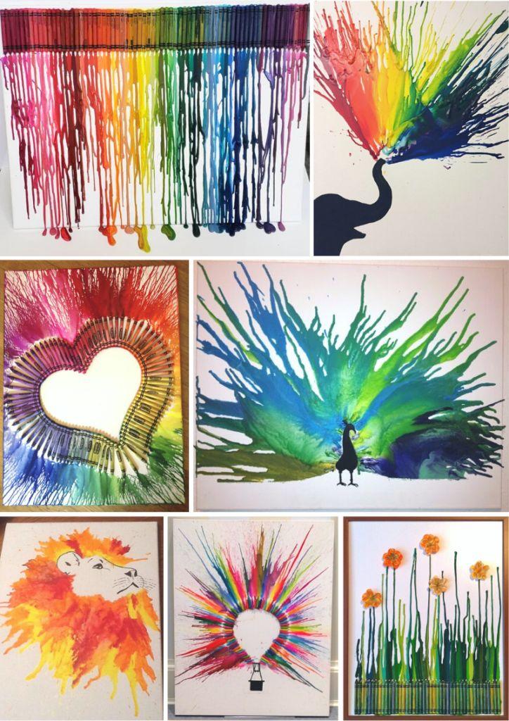 melted crayon art